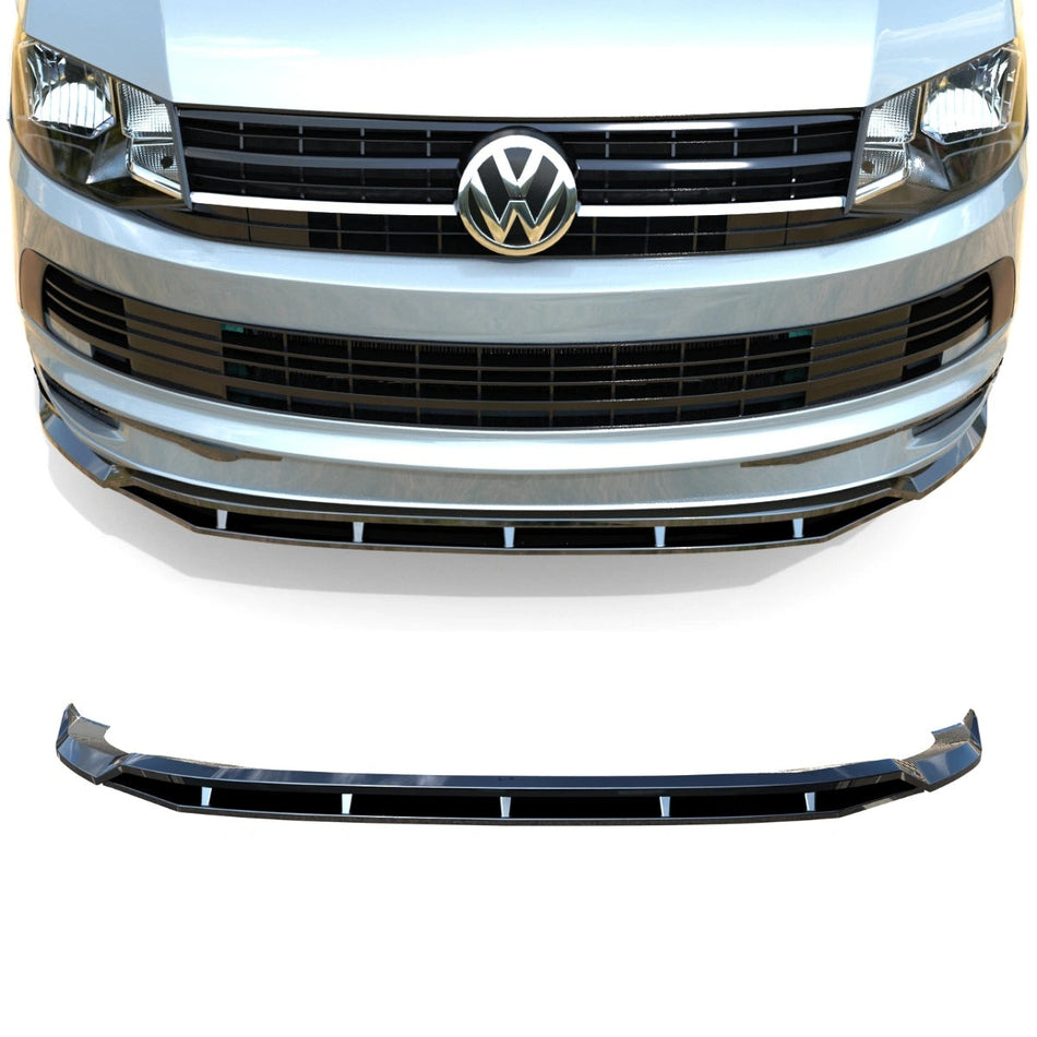 Apex Aero Design 2-Piece Front Splitter (Gloss Black ABS) – Aerodynamic Upgrade for VW Transporter T6 (2015-2019)