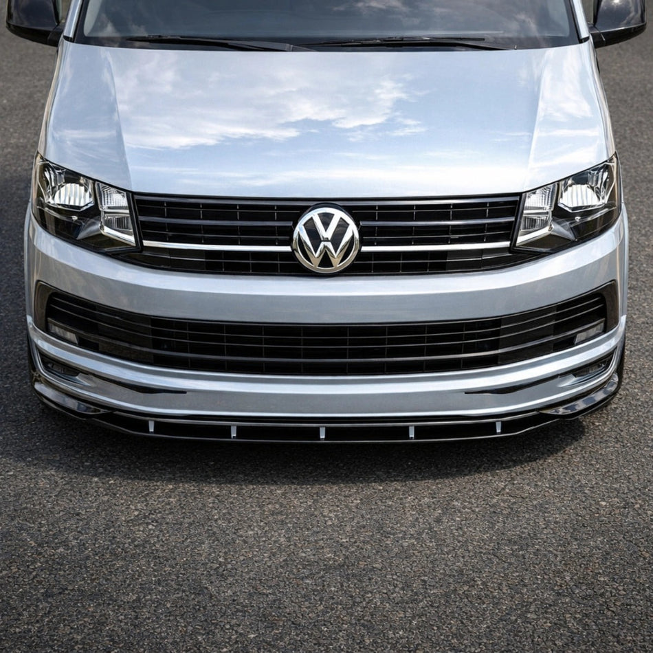 Apex Aero Design 2-Piece Front Splitter (Gloss Black ABS) – Aerodynamic Upgrade for VW Transporter T6 (2015-2019)