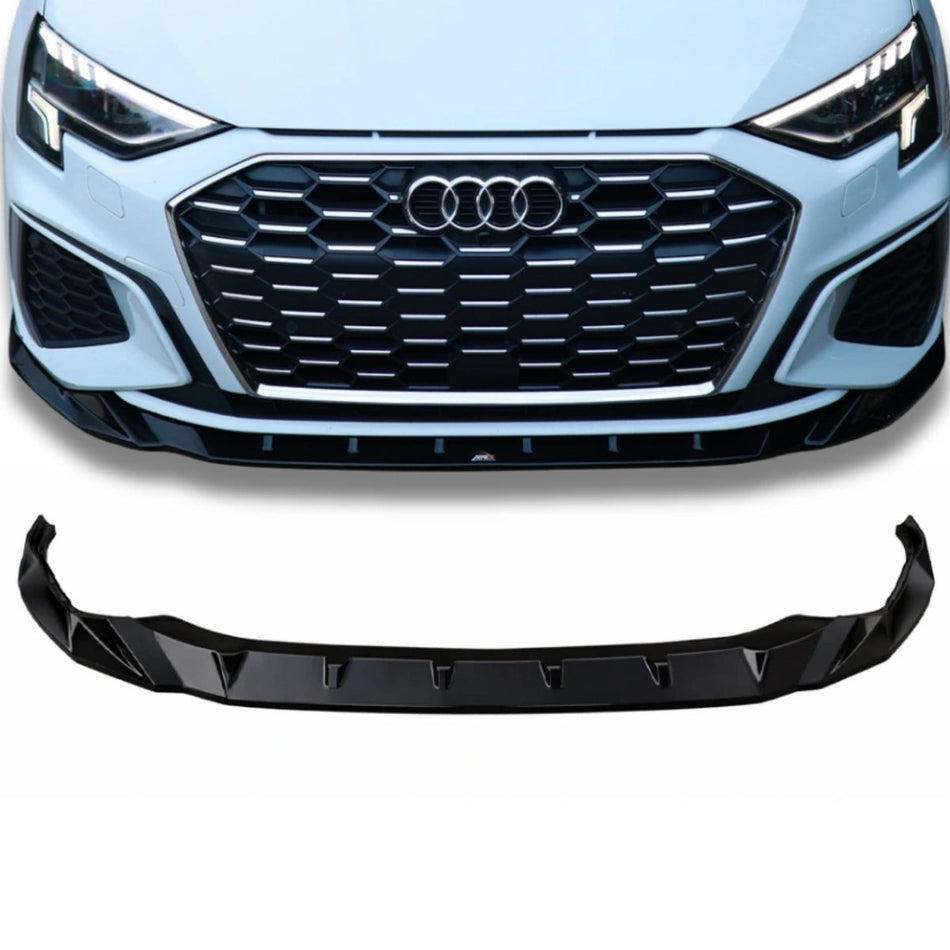 Apex Aero Design Front Splitter Audi A3 S-Line 8Y Facelift (Gloss Black ABS) – Aerodynamic Upgrade for Audi A3 2020-2024