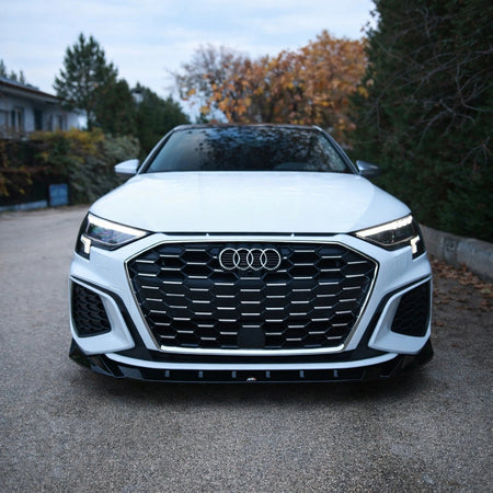 Splitter Delantero Apex Aero Design Audi A3 S-Line 8Y Facelift (ABS Negro Brillante) – Mejora Aerodinámica para Audi A3 2020-2024