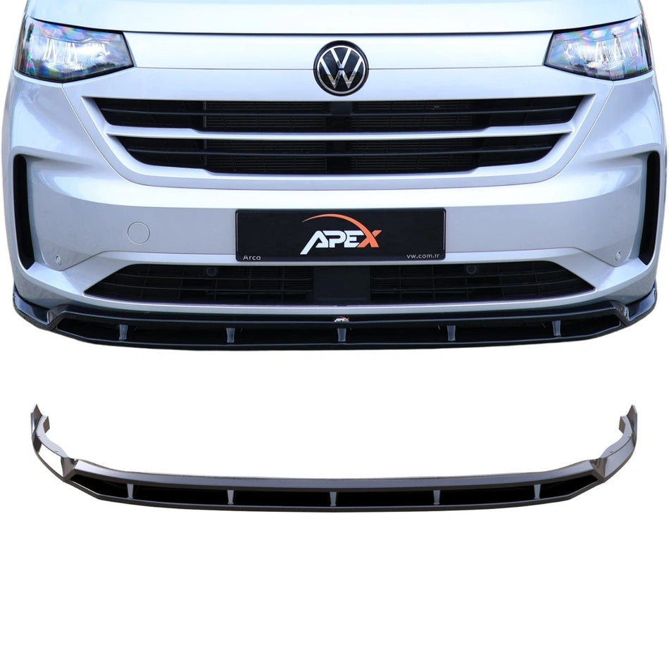 Apex Aero Design 2-Piece Front Splitter (Gloss Black) – Aerodynamic Upgrade for Volkswagen Transporter T7 (2022+)