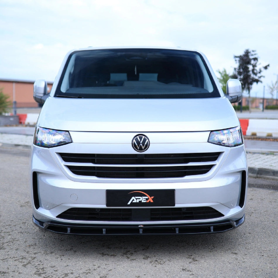 Apex Aero Design 2-Piece Front Splitter (Gloss Black) – Aerodynamic Upgrade for Volkswagen Transporter T7 (2022+)