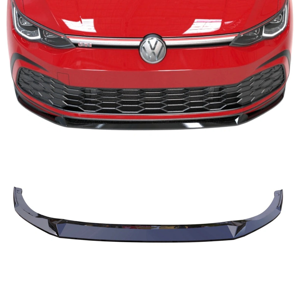 Apex Aero Design V2 Front Lip Splitter (Gloss Black ABS) – Aerodynamic Upgrade for VW Golf Mk8 GTI/GTE/GTD/R-Line (2020-2024)