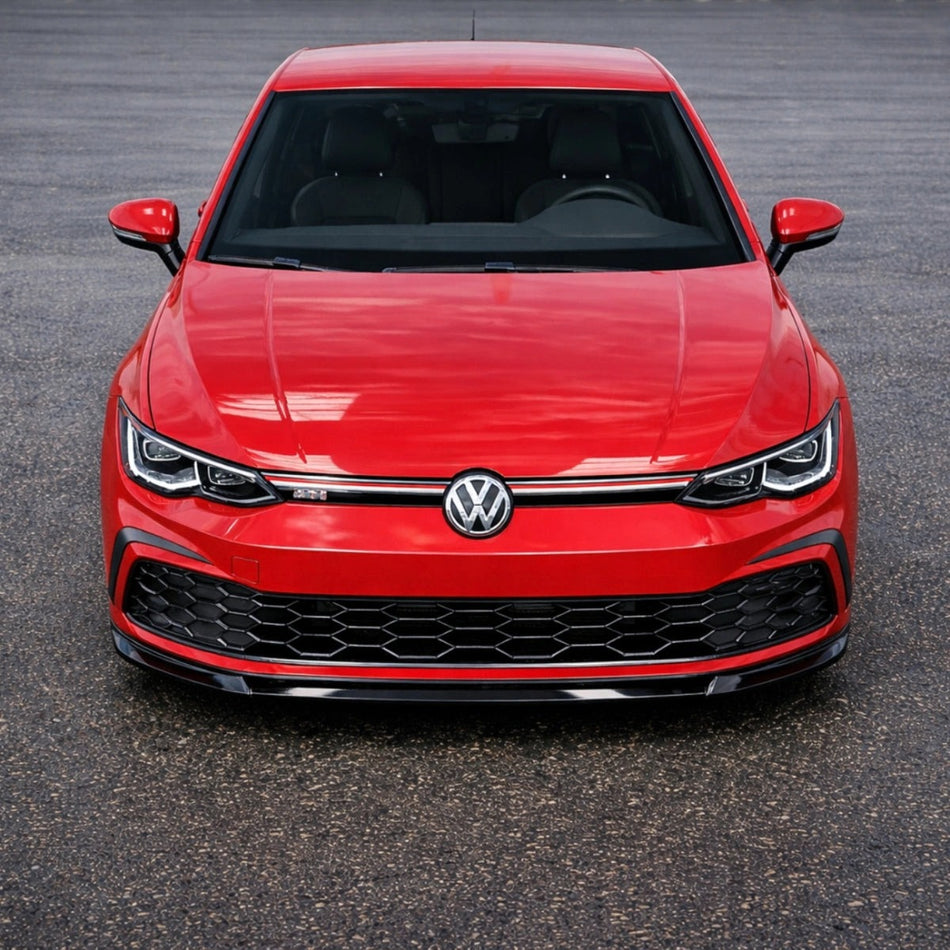 Apex Aero Design V2 Front Lip Splitter (Gloss Black ABS) – Aerodynamic Upgrade for VW Golf Mk8 GTI/GTE/GTD/R-Line (2020-2024)