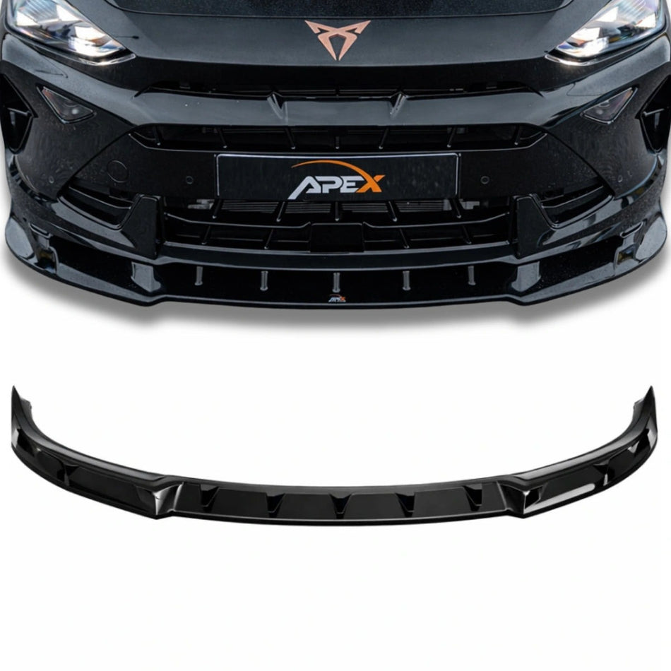 Apex Aero Design V2 Front Splitter for Cupra Formentor Facelift (2024+) - Gloss Black