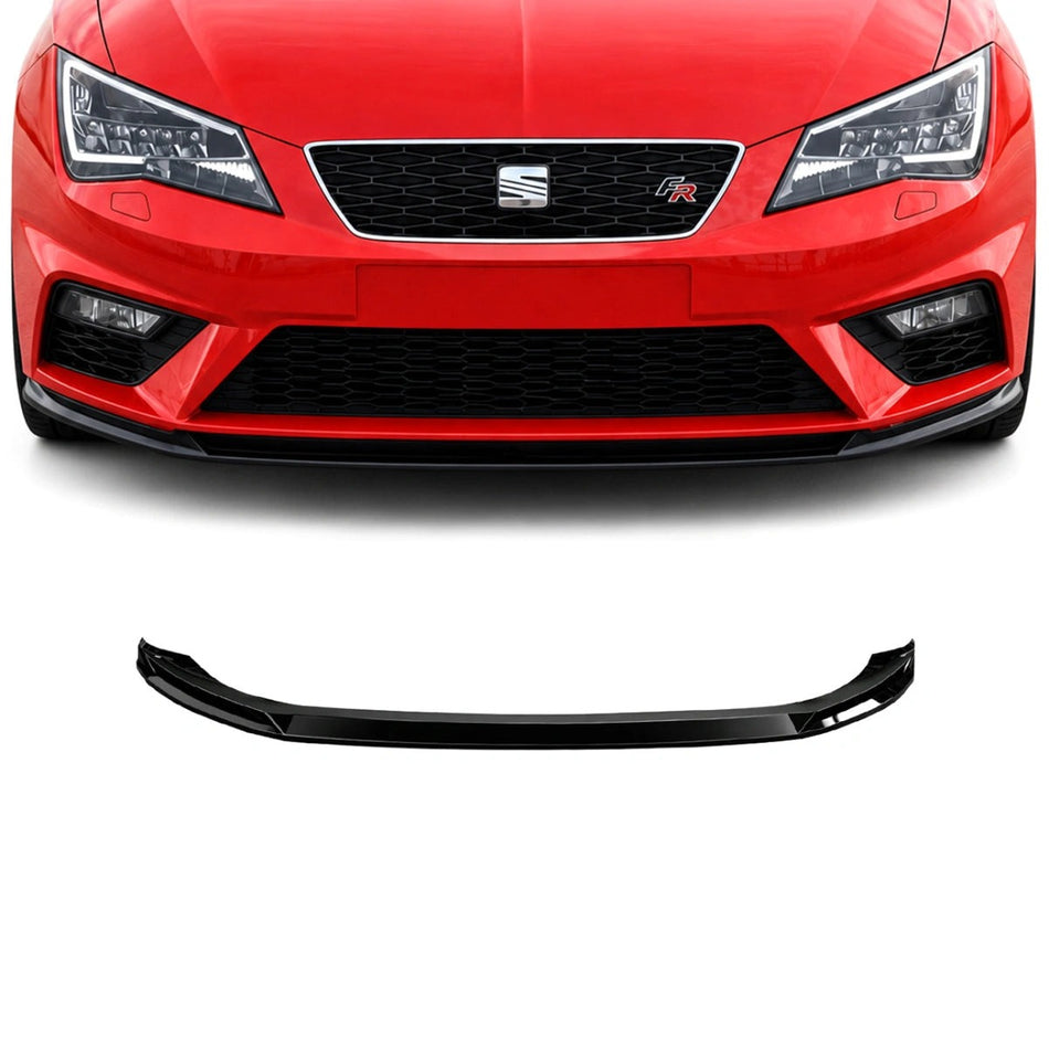Apex Aero Design Front Splitter (Gloss Black ABS) – Motorsport Style for Seat Leon FR - Cupra Mk3 (2012-2020)