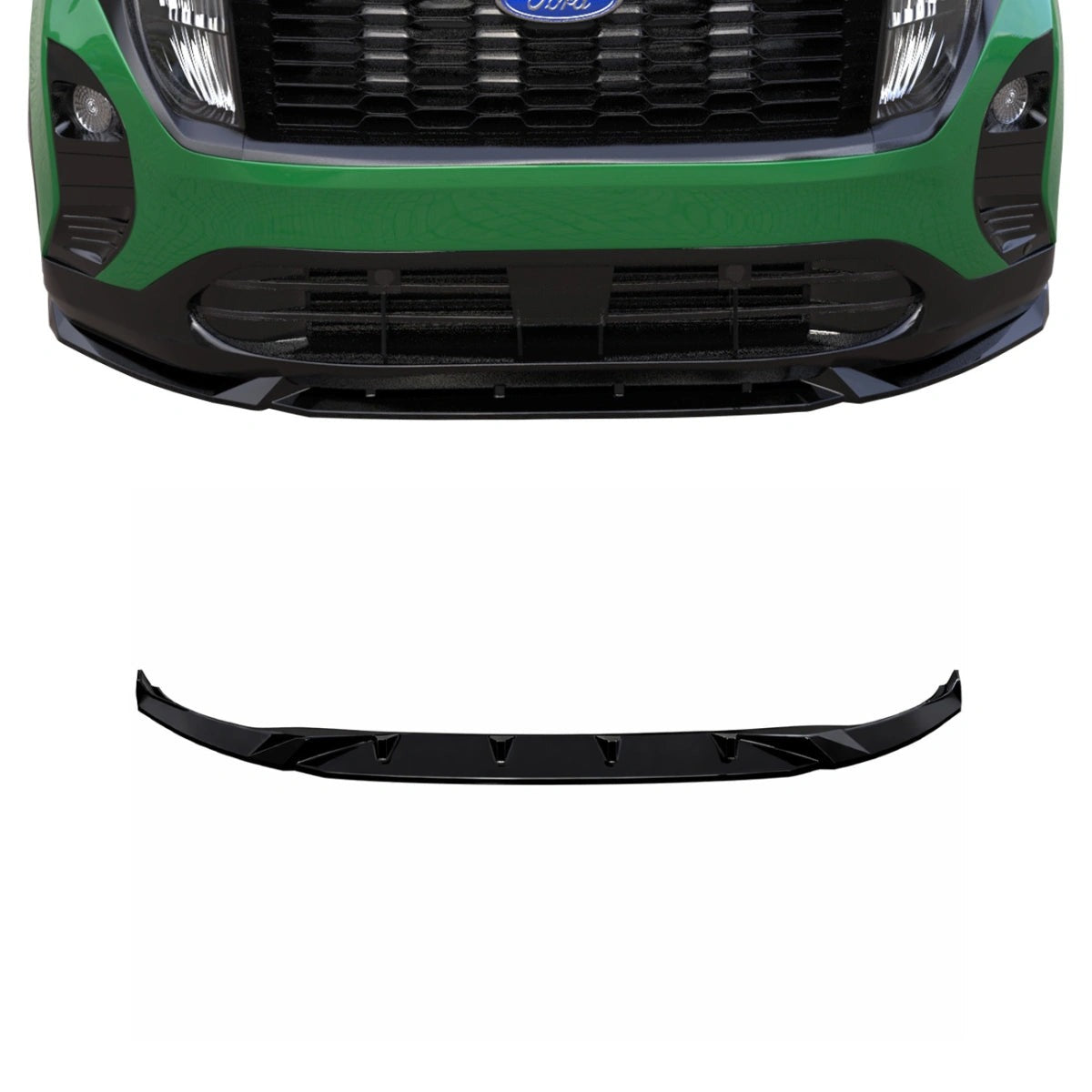 Apex Aero Design Splitter Delantero (ABS Negro Brillante) – Estética Deportiva para Ford Courier Mk2 (2023+)