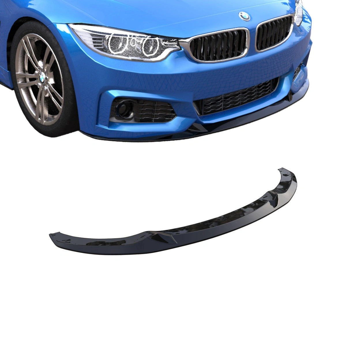Apex Aero Design Splitter Delantero (ABS Negro Brillante) – Estética Motorsport para BMW 4 Series F32/F36/F33 M-Pack (2013-2020)