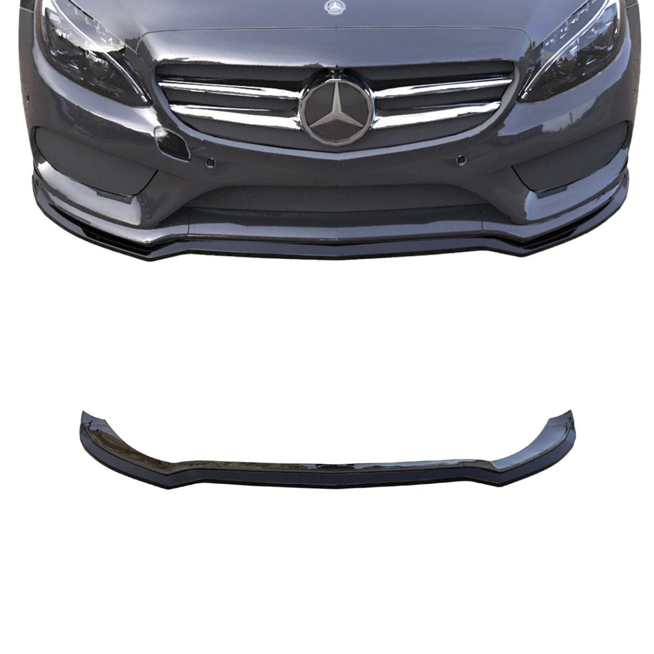 Apex Aero Design Front Splitter (Gloss Black ABS) – Motorsport Style for Mercedes C-Class W205 AMG (2014-2018)