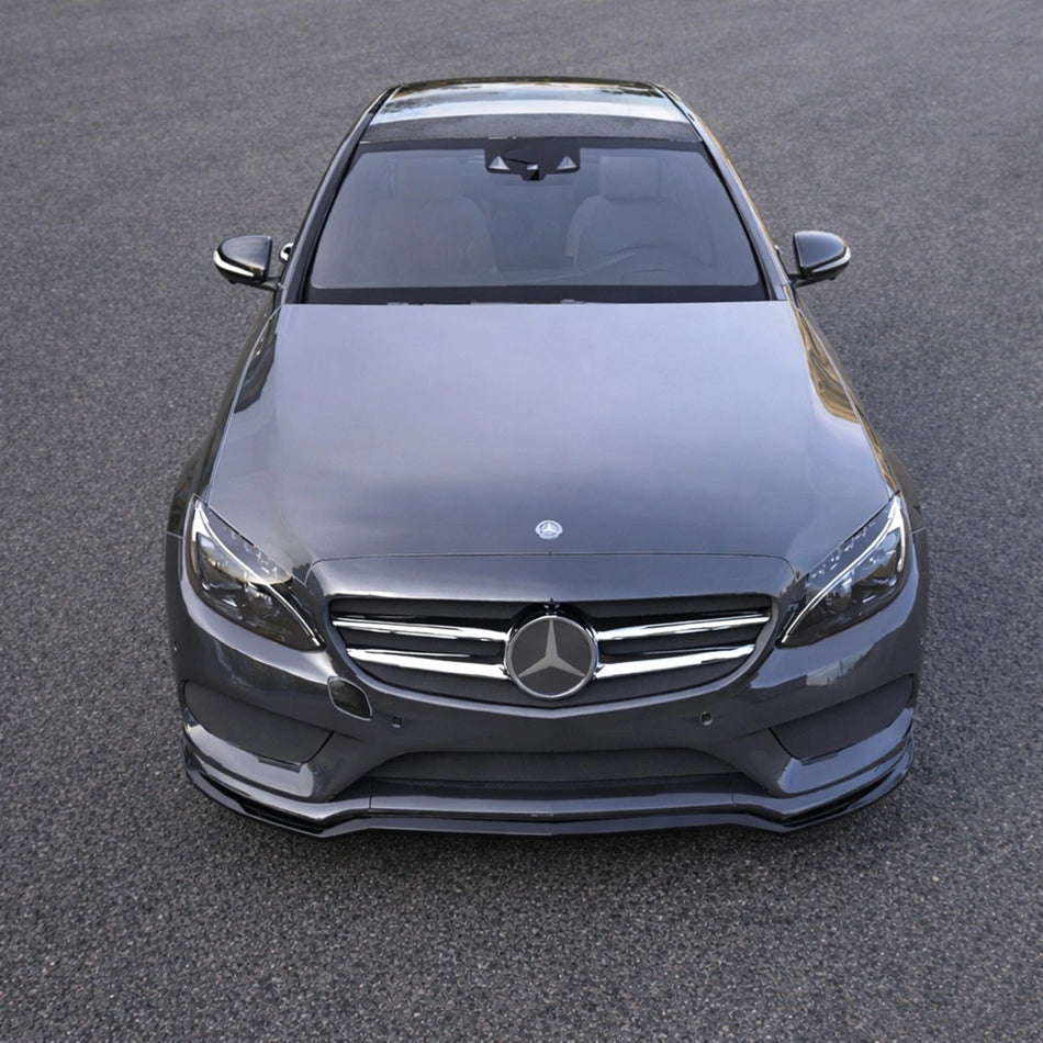 Apex Aero Design Front Splitter (Gloss Black ABS) – Motorsport Style for Mercedes C-Class W205 AMG (2014-2018)