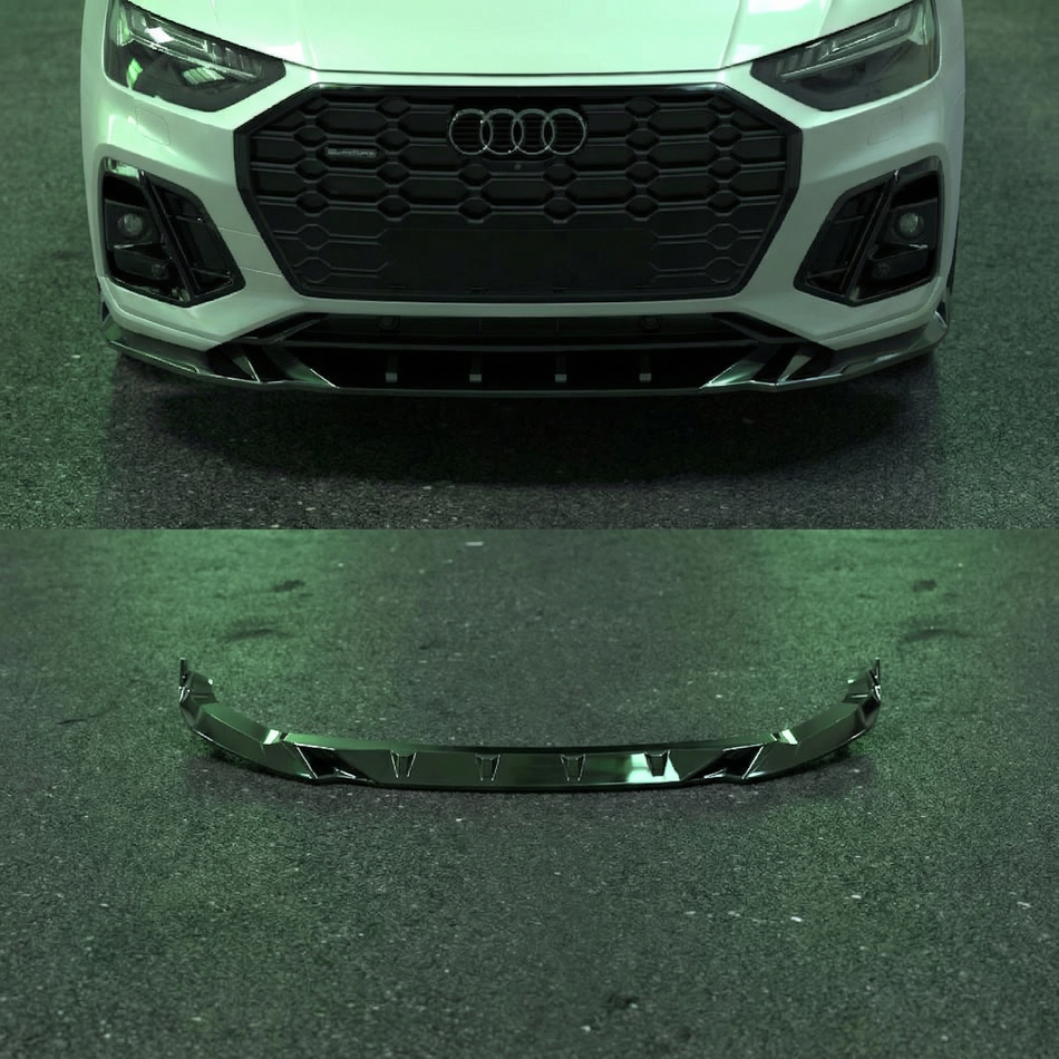 Apex Aero Design Front Splitter Lip (Gloss Black ABS) – Sport Styling for Audi SQ5 / Q5 S-Line Mk2 Facelift (2020-2024)