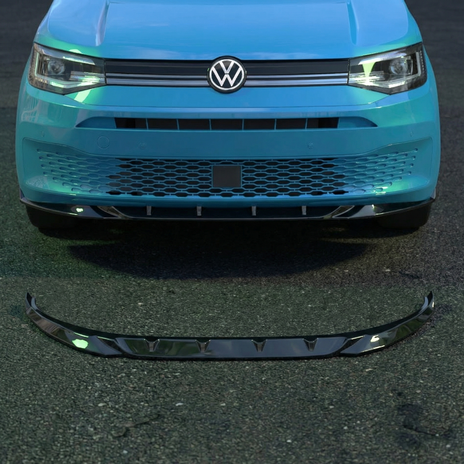 Apex Aero Design Front Splitter for VW Caddy Mk5 (2021+) - Gloss Black - Sport Style for Vans and MPVs