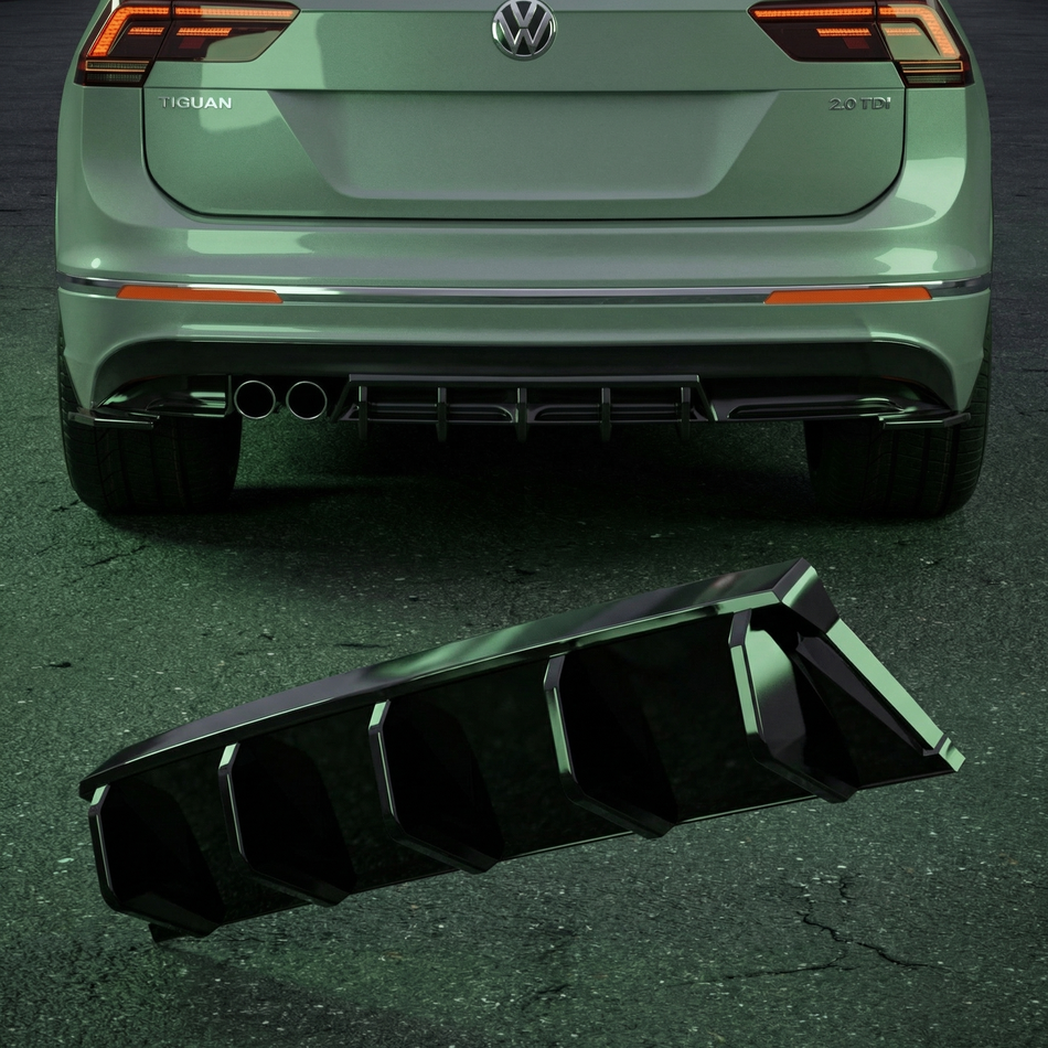 Apex Aero Design Rear Bumper Extension (Gloss Black) – Sport Styling for VW Passat Mk2 R-Line (2015–2020)
