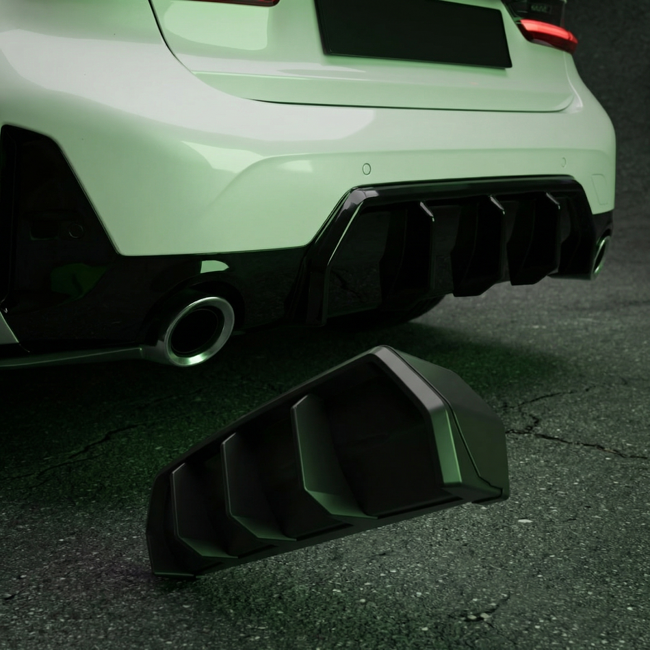Apex Aero Design Rear Bumper Extension (Gloss Black ABS) – Sport Styling for BMW 3 Series G20/G21 M-Pack Facelift (2022+)