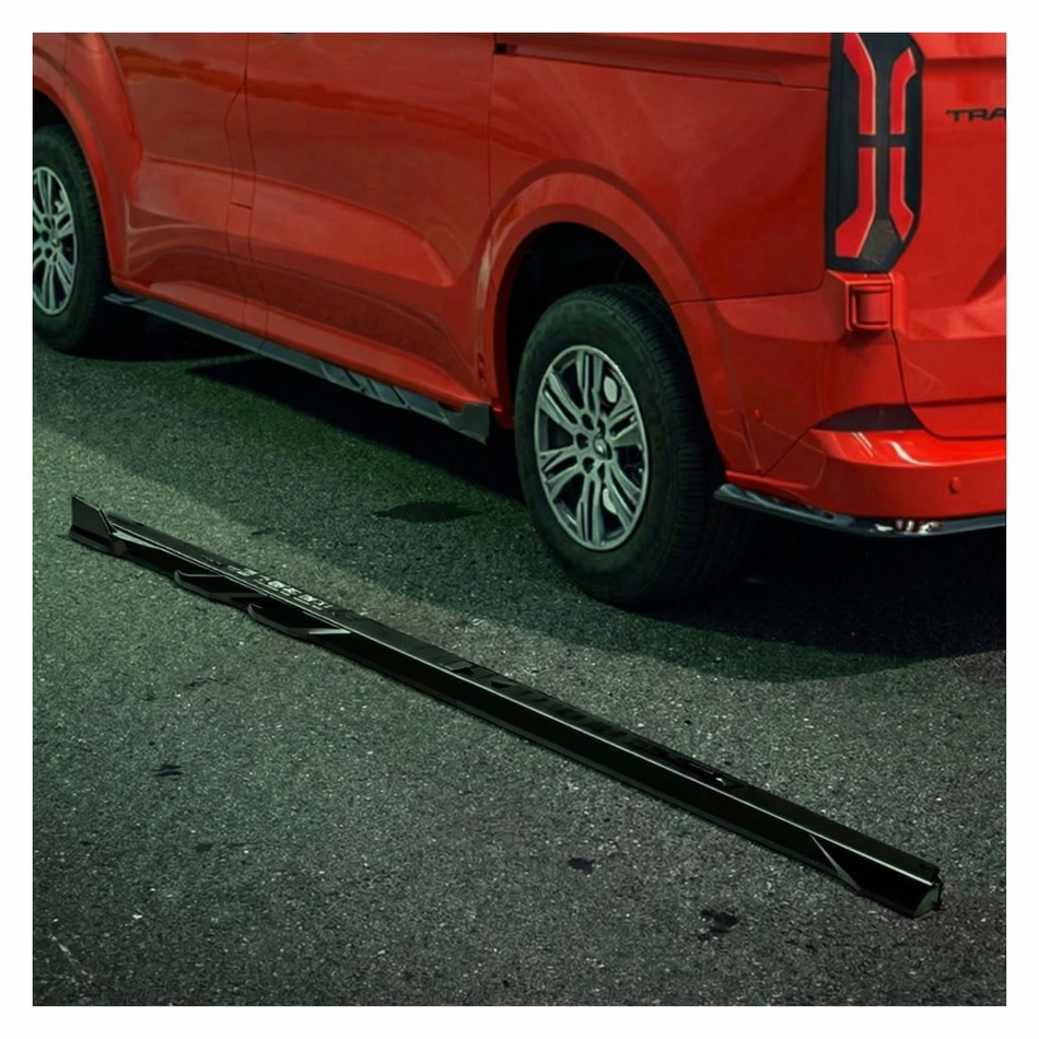Apex Aero Design Side Skirt Set (4 Pieces, Gloss Black ABS) – Sport Kit for Ford Transit Custom Mk2 (2023+)