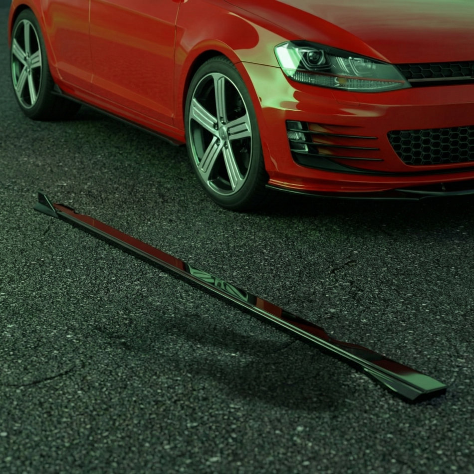 Apex Aero Design 2-Piece Side Skirt Set (Gloss Black) – Sport Styling for Volkswagen Golf Mk7 GTI (2013-2016)