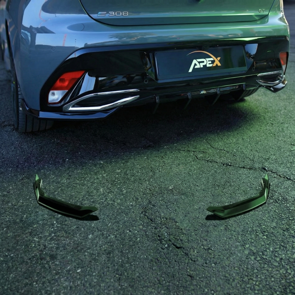 Apex Aero Design Peugeot 308 GT Mk3 (2021+) Rear Side Splitters (2 Pieces) – Sport Styling Gloss Black