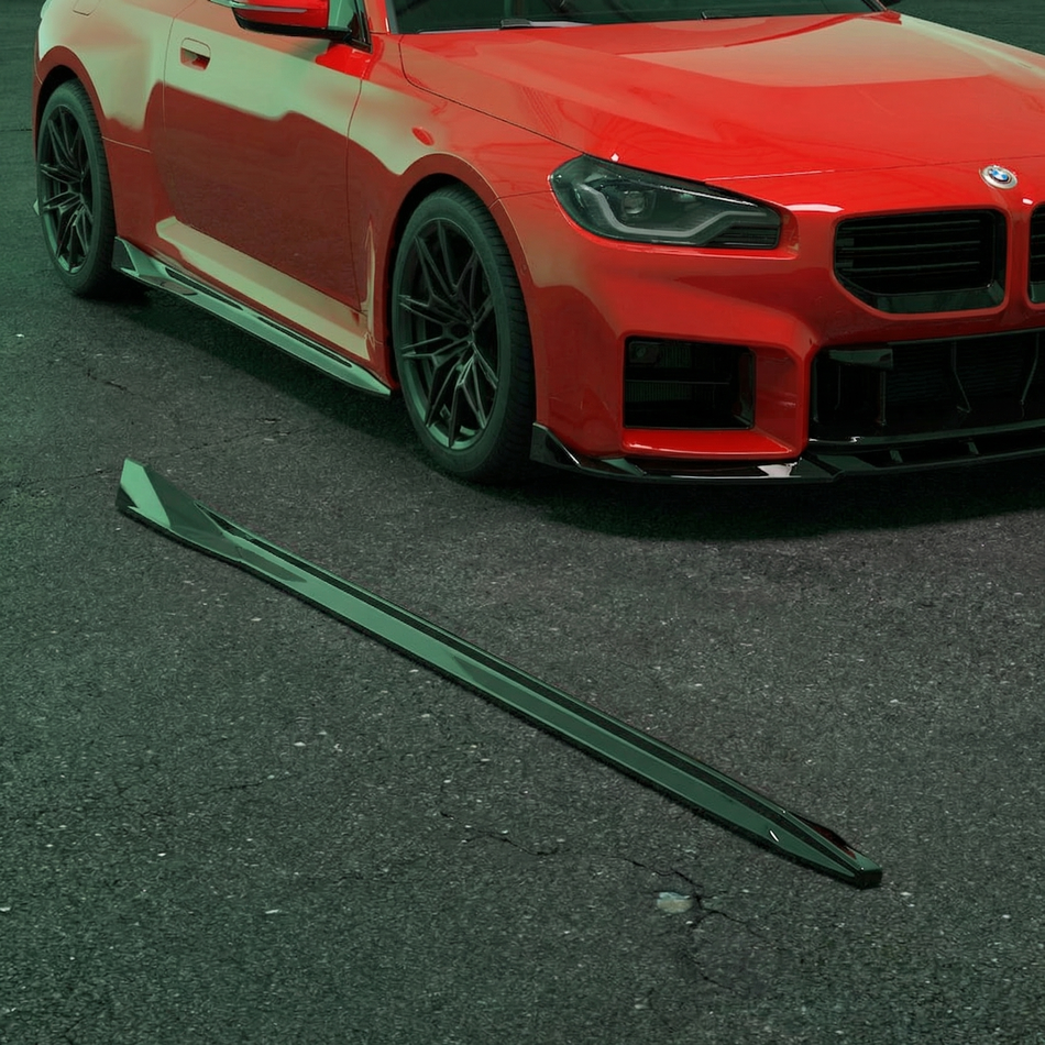 Apex Aero Design Side Skirt Kit 2 Pieces (Gloss Black ABS) – Aerodynamic Upgrade for BMW M2 G87 (2023+)