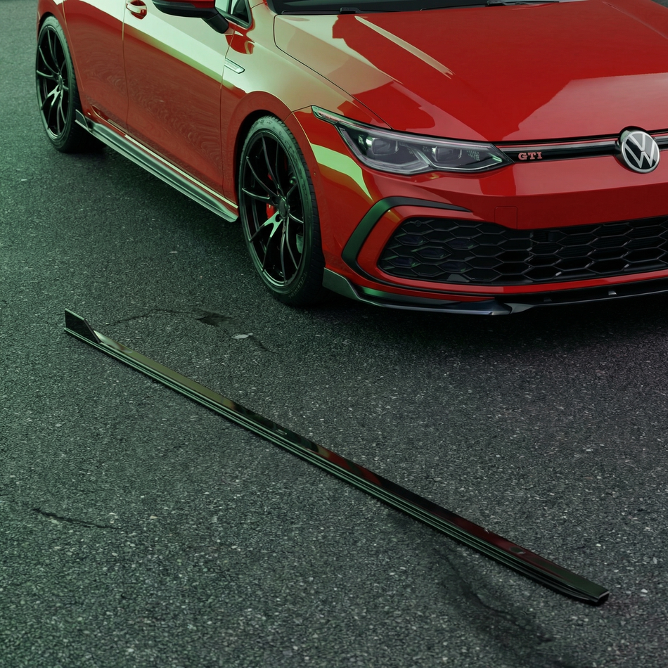 Apex Aero Design Side Skirt Kit for VW Golf Mk8 GTI (2020-2024) – Sport Style Gloss Black