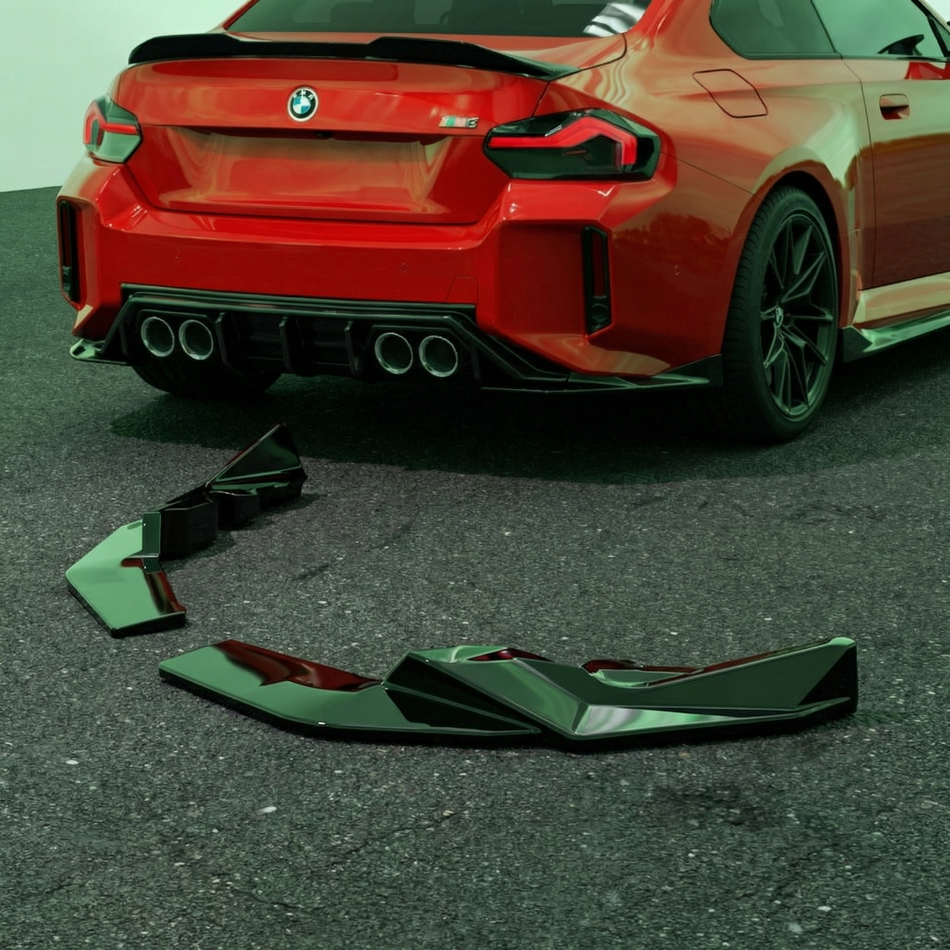 Apex Aero Design Rear Side Splitter (2 Pieces) Gloss Black – Sport Styling for BMW M2 G87 (2023+)