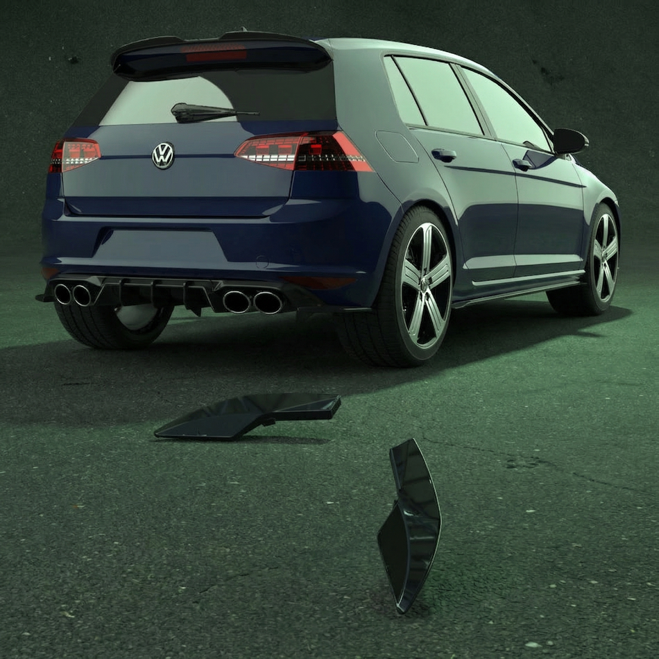 Apex Aero Design Rear Side Splitter (2 Pieces) - Sport Styling for Volkswagen Golf Mk7.5 R (2017-2020)
