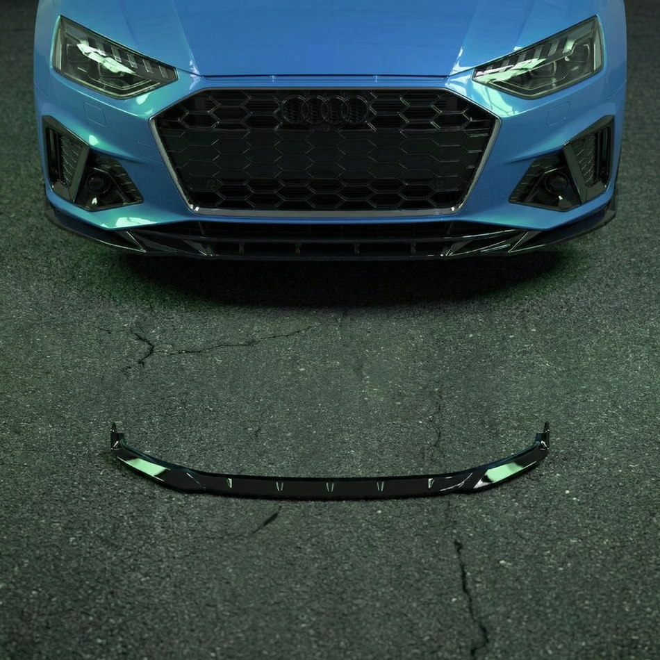 Apex Aero Design Front Splitter Gloss Black (ABS) – Aerodynamic Upgrade for Audi A4 S-Line / S4 B9 Facelift (2019-2024)