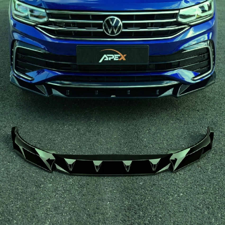 Apex Aero Design Front Splitter Gloss Black (ABS) – Sport Styling for VW Passat R/R-Line Mk2 Facelift (2020-2024)