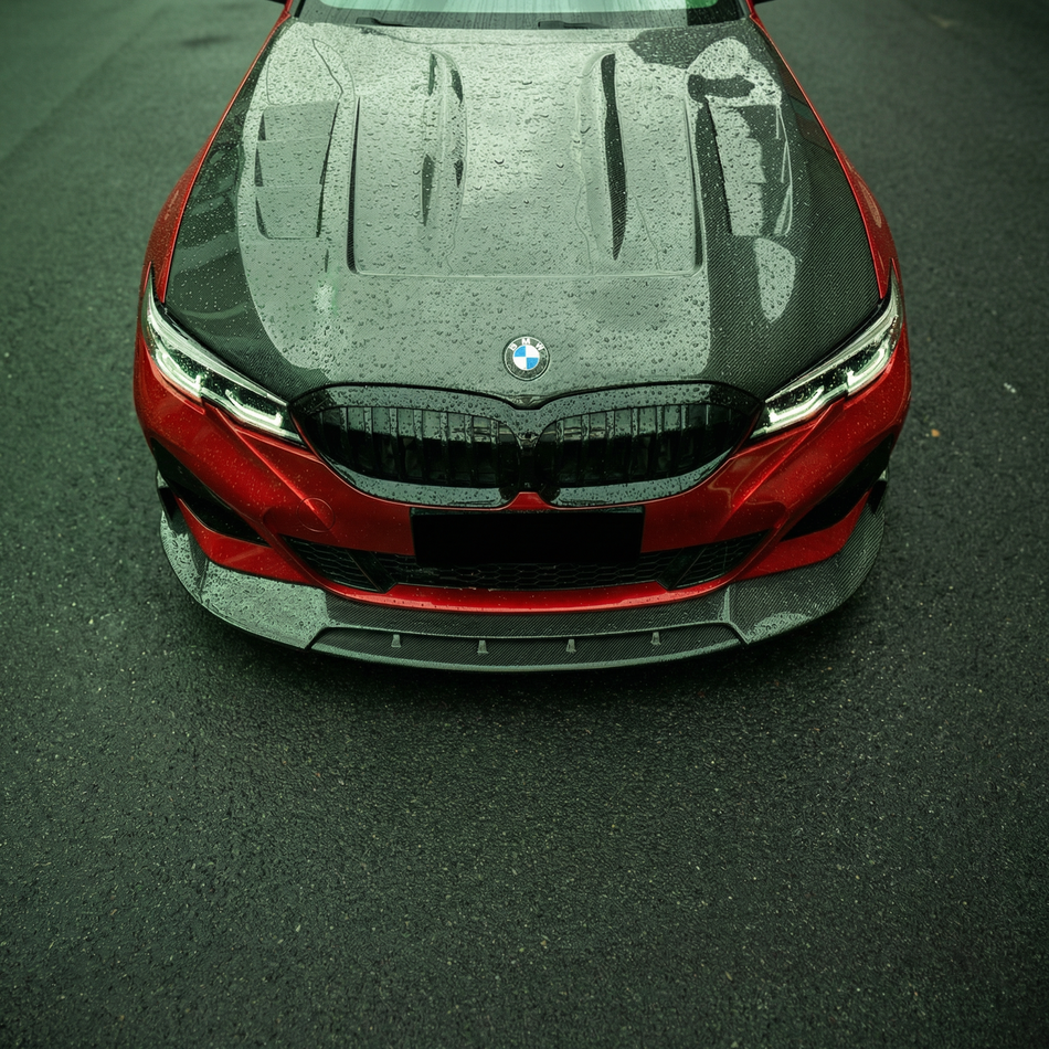 Drifton Carbon Fiber Front Lip Splitter (3K Twill) – M-Sport Style for BMW 3 Series G20 (2019+)