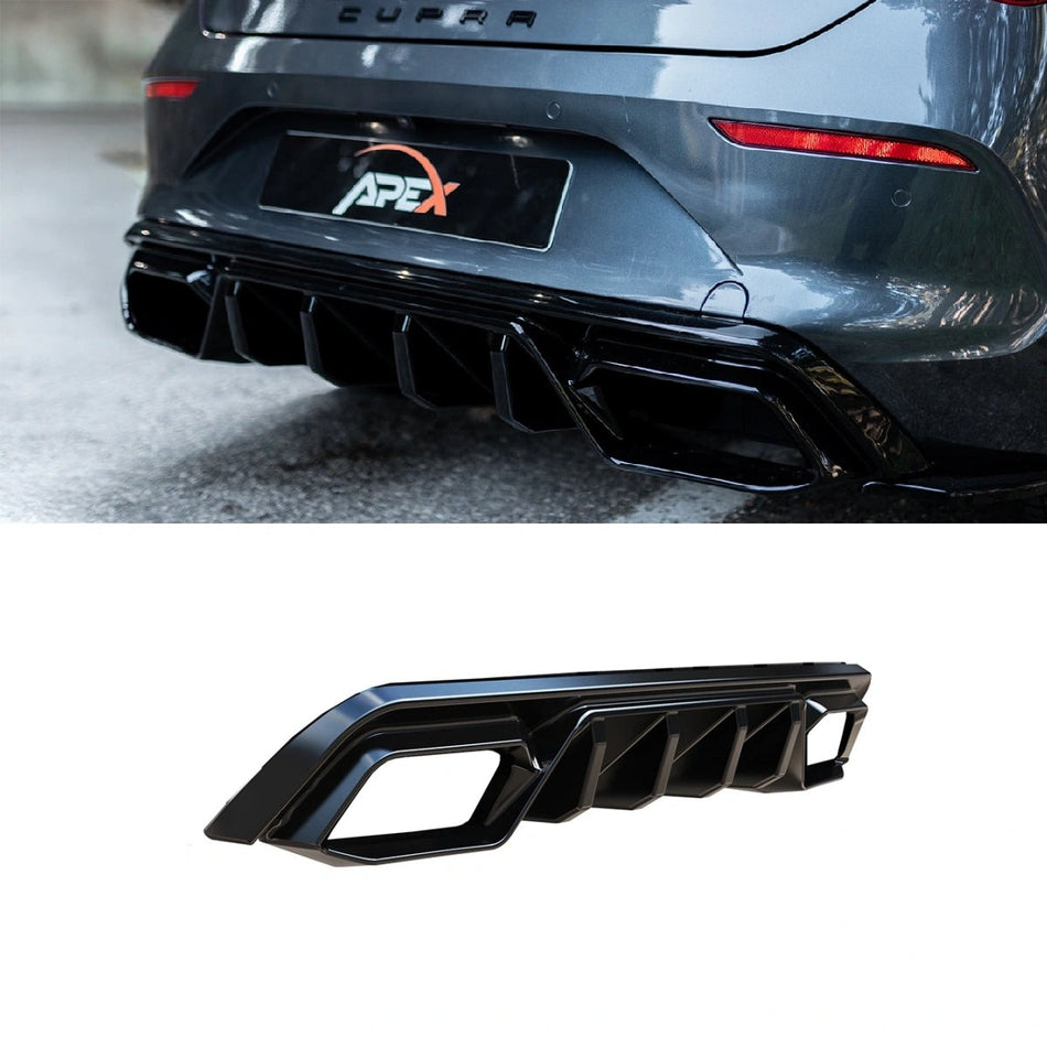 Apex Aero Design Rear Diffuser Gloss Black (ABS) – Sport Styling for Cupra Leon Mk1 (2020-2024)