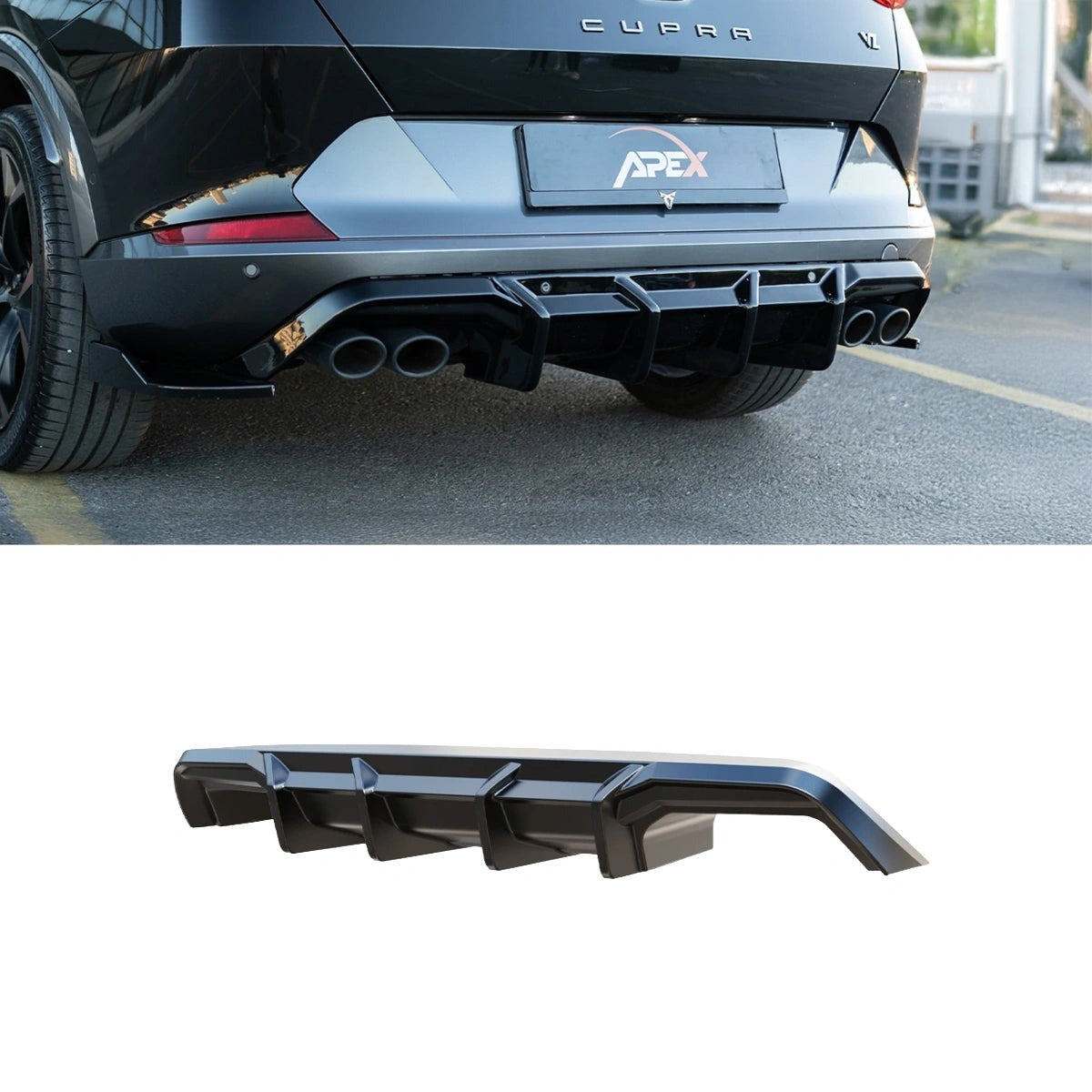 Apex Aero Design Rear Diffuser Gloss Black (ABS) – Racing Styling for Cupra Formentor V2 (2020+)