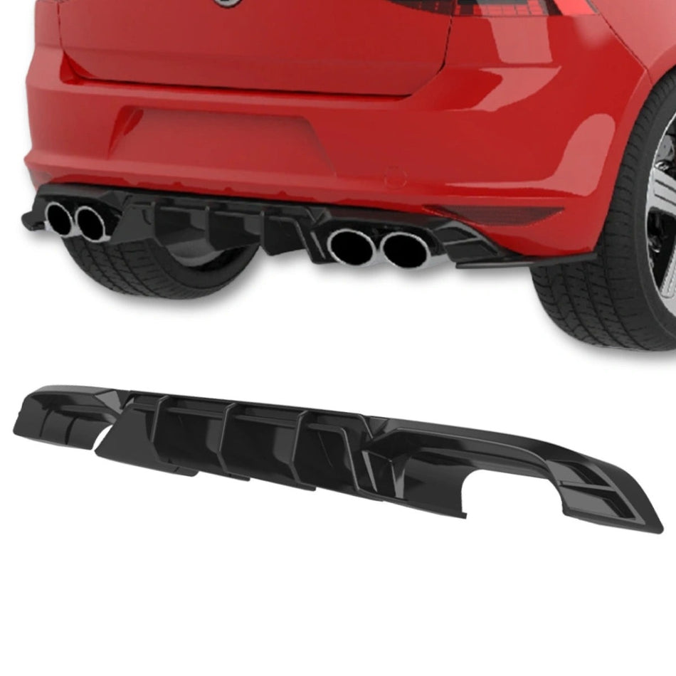 Apex Aero Design Rear Diffuser (Gloss Black ABS) – Racing Styling for Volkswagen Golf Mk7 R (2013-2016)