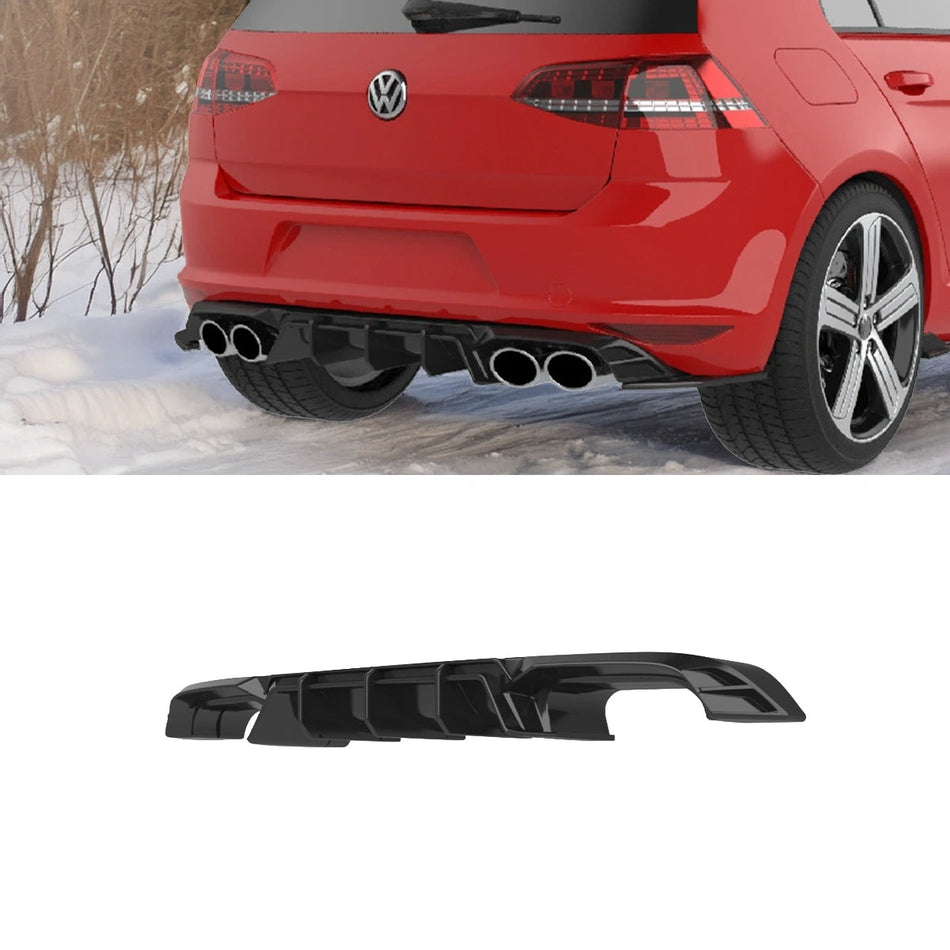 Apex Aero Design Rear Diffuser (Gloss Black ABS) – Racing Styling for Volkswagen Golf Mk7 R (2013-2016)