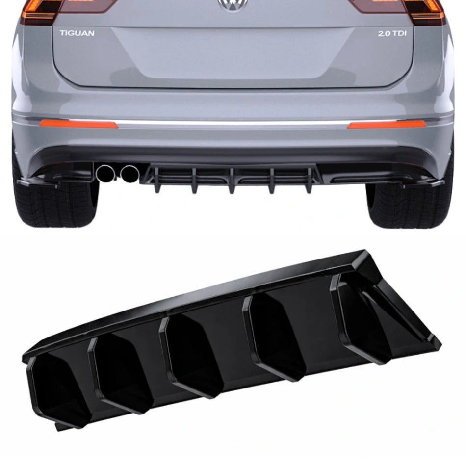 Apex Aero Design Rear Valance / Rear Diffuser (Gloss Black ABS) – Sport Styling for Volkswagen Tiguan Mk2 R-Line (2015-2020)