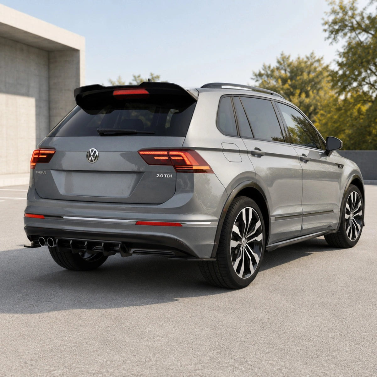 Apex Aero Design Rear Valance / Rear Diffuser (Gloss Black ABS) – Sport Styling for Volkswagen Tiguan Mk2 R-Line (2015-2020)