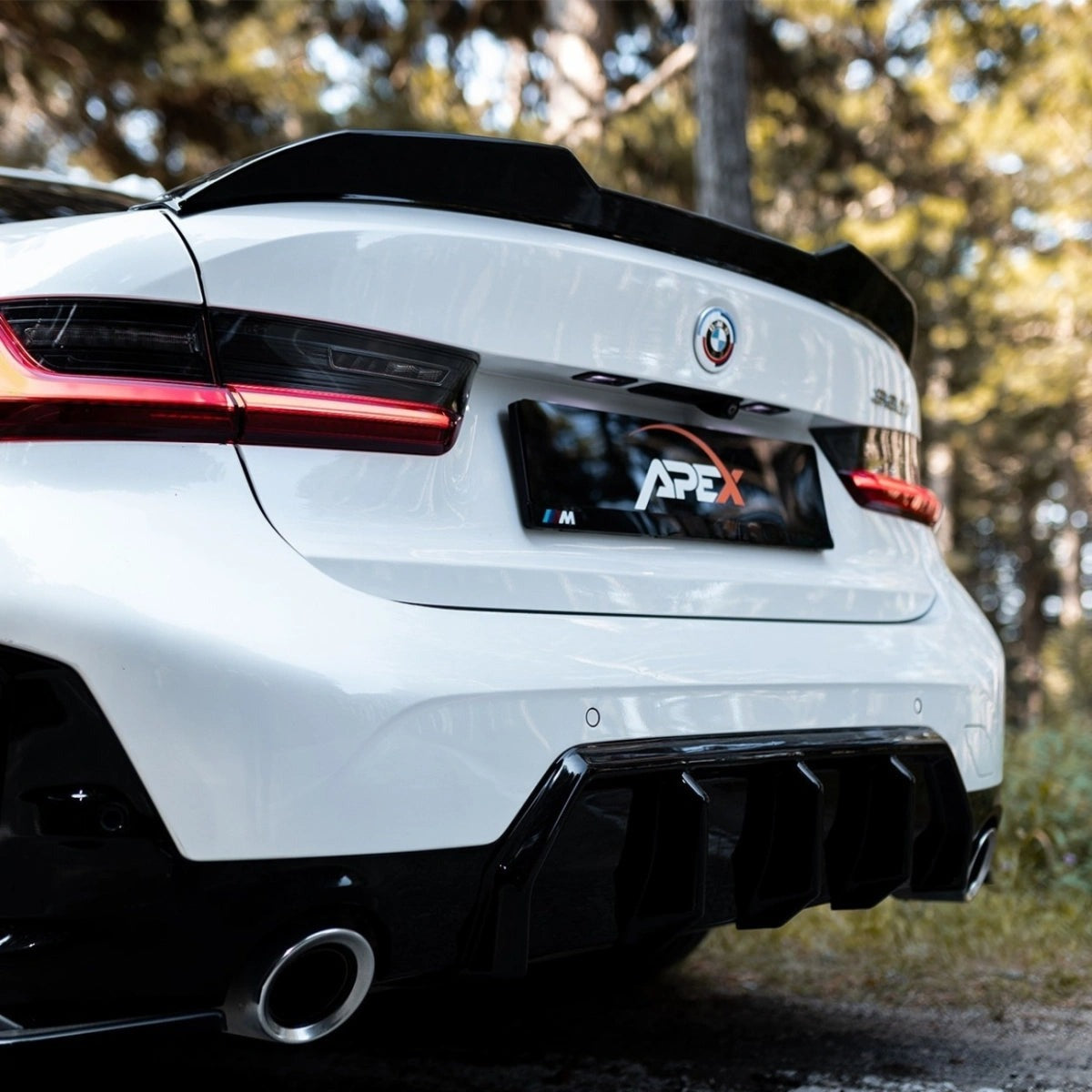 Apex Aero Design Rear Bumper Extension (Gloss Black ABS) – Sport Styling for BMW 3 Series G20/G21 M-Pack Facelift (2022+)