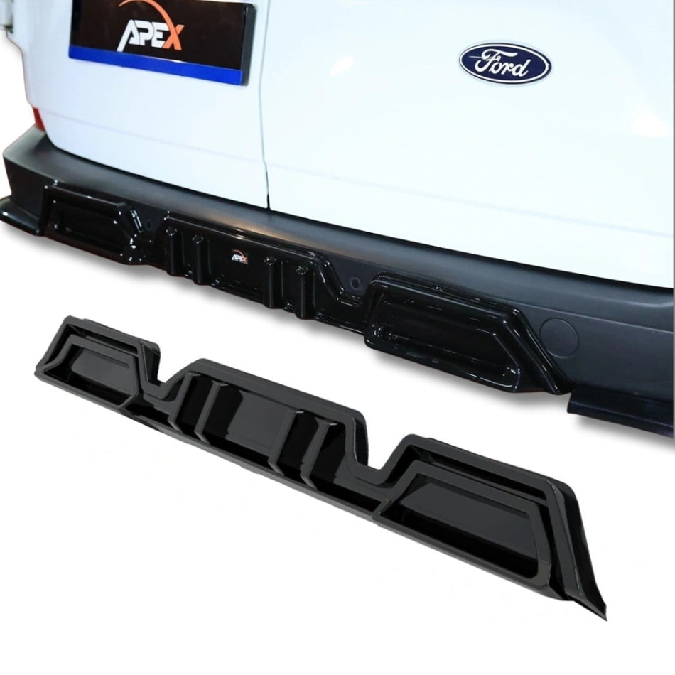 Apex Aero Design Rear Bumper Extension (Gloss Black) – Sport Styling for Ford Transit Custom Mk2 (2023+)