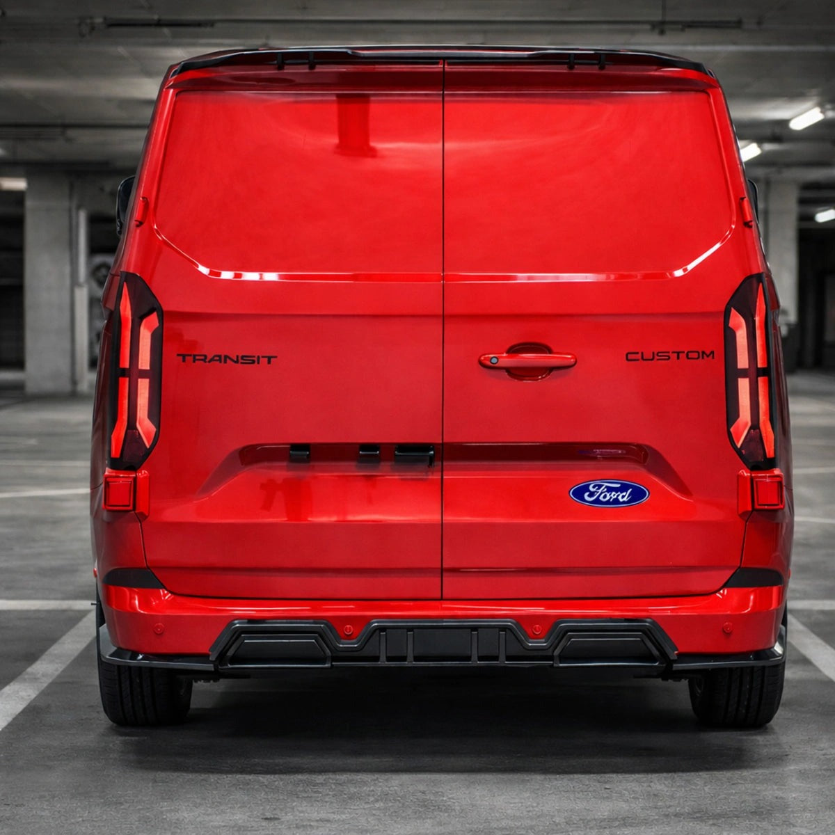 Extensión de Parachoques Trasero Apex Aero Design (Negro Brillante) – Estilo Deportivo para Ford Transit Custom Mk2 (2023+)