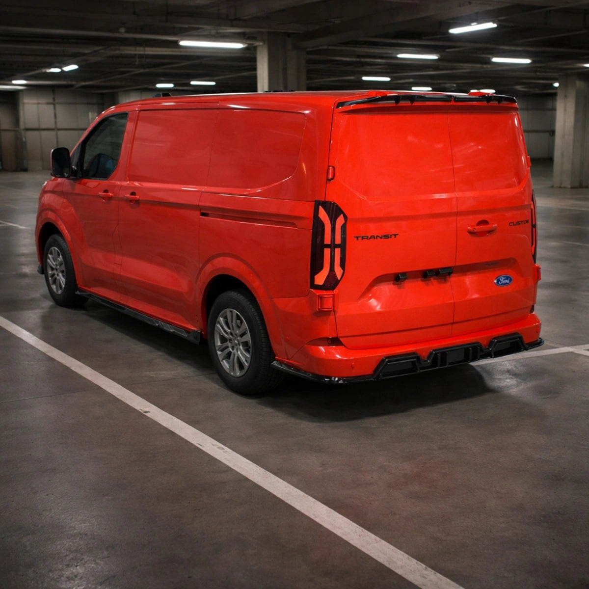 Extensión de Parachoques Trasero Apex Aero Design (Negro Brillante) – Estilo Deportivo para Ford Transit Custom Mk2 (2023+)