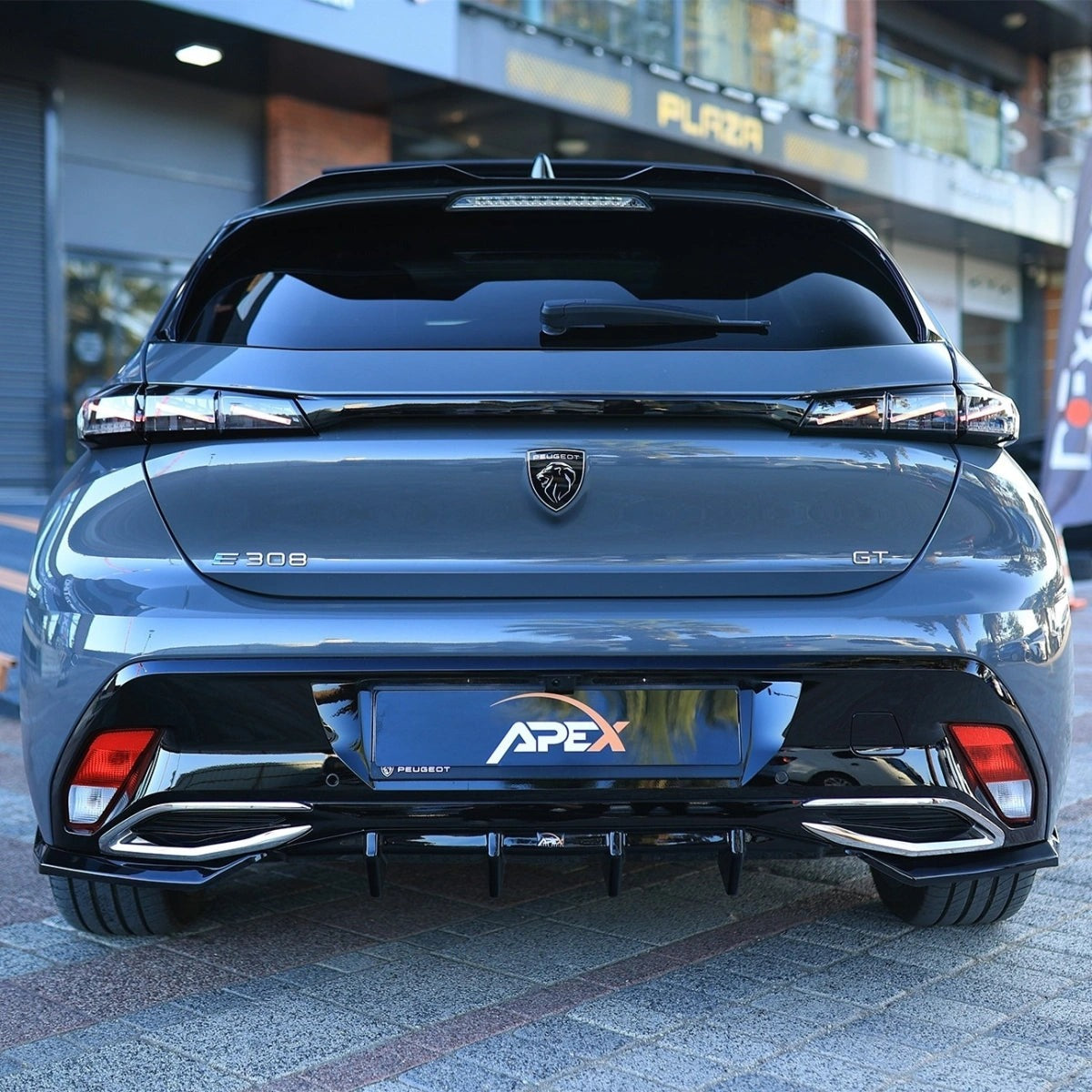 Apex Aero Design Rear Diffuser Gloss Black (ABS Plastic) – Aerodynamic Upgrade for Peugeot 308 GT Mk3 Hatchback (2021+)