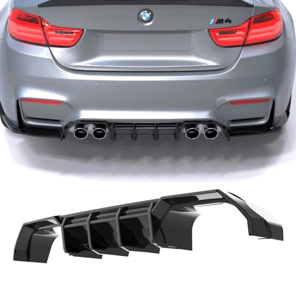 Apex Aero Design Rear Valance / Rear Diffuser (Gloss Black ABS) – Aggressive Styling for BMW M4 F82 (2014-2021)