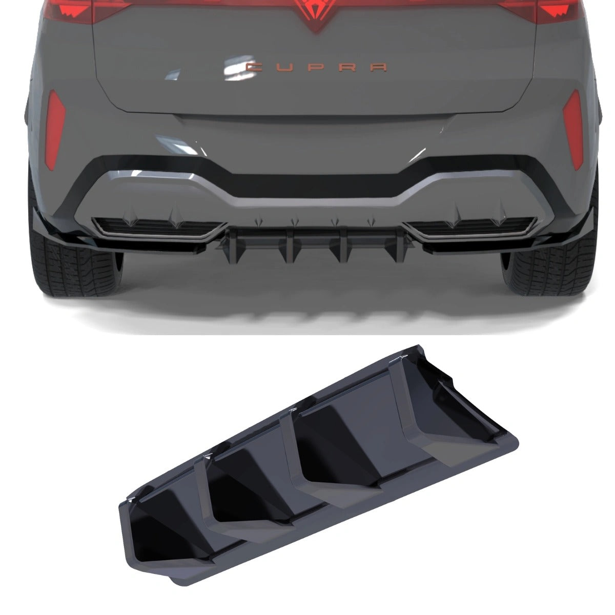 Apex Aero Design Rear Valance / Rear Diffuser (Gloss Black ABS) – Aggressive Diffuser Styling for Cupra Terramar (2024+)