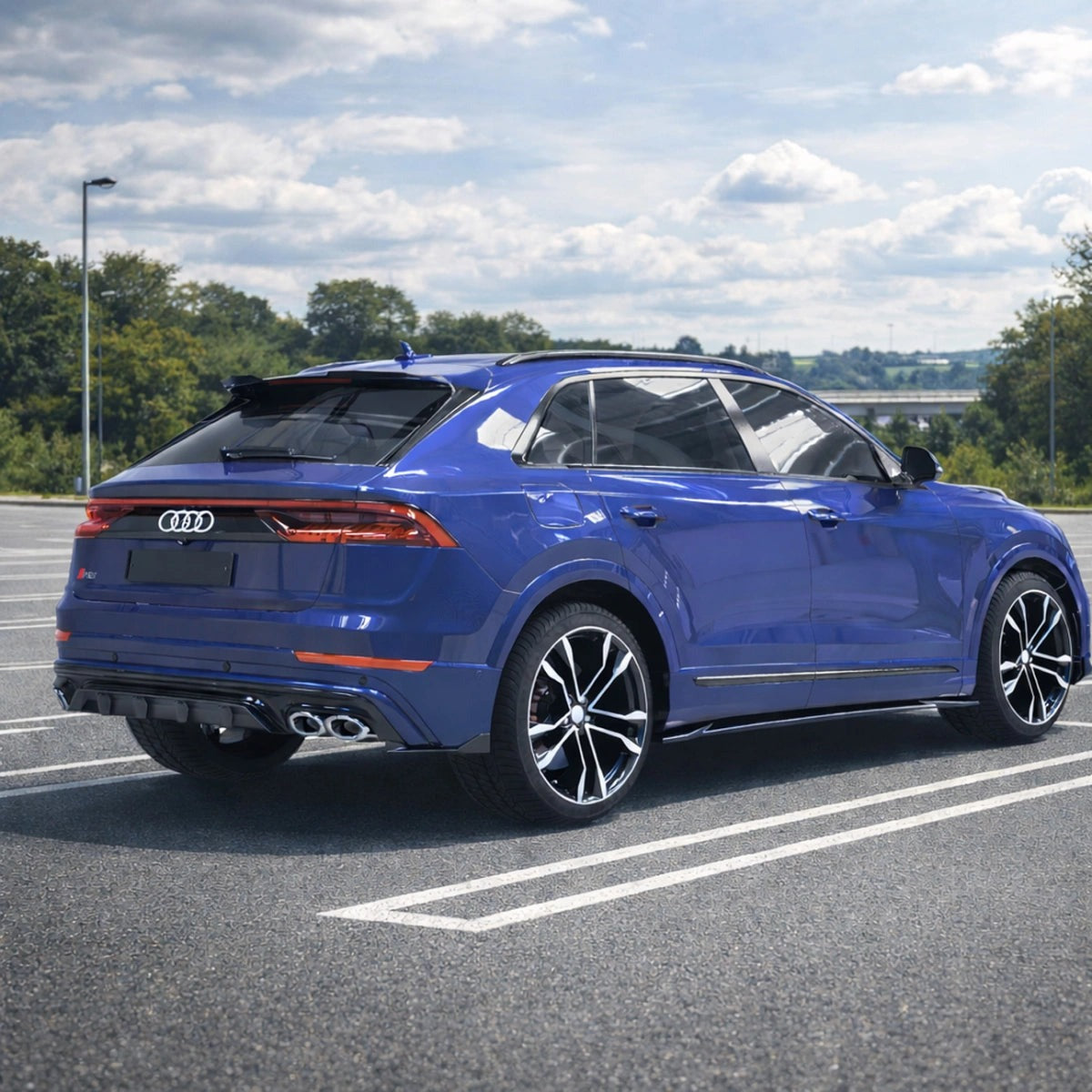Kit de Faldones Laterales 2 Piezas Apex Aero Design (ABS Negro Brillante) - Estilo Deportivo para Audi SQ8 Mk1 (2019-2023)