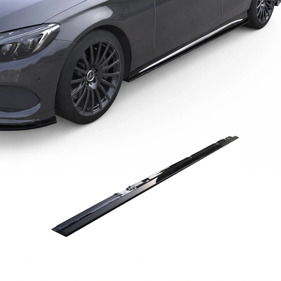 Apex Aero Design Side Skirts (2 Pieces, Gloss Black ABS) – Sport Styling for Mercedes C-Class W205 AMG (2014-2018)