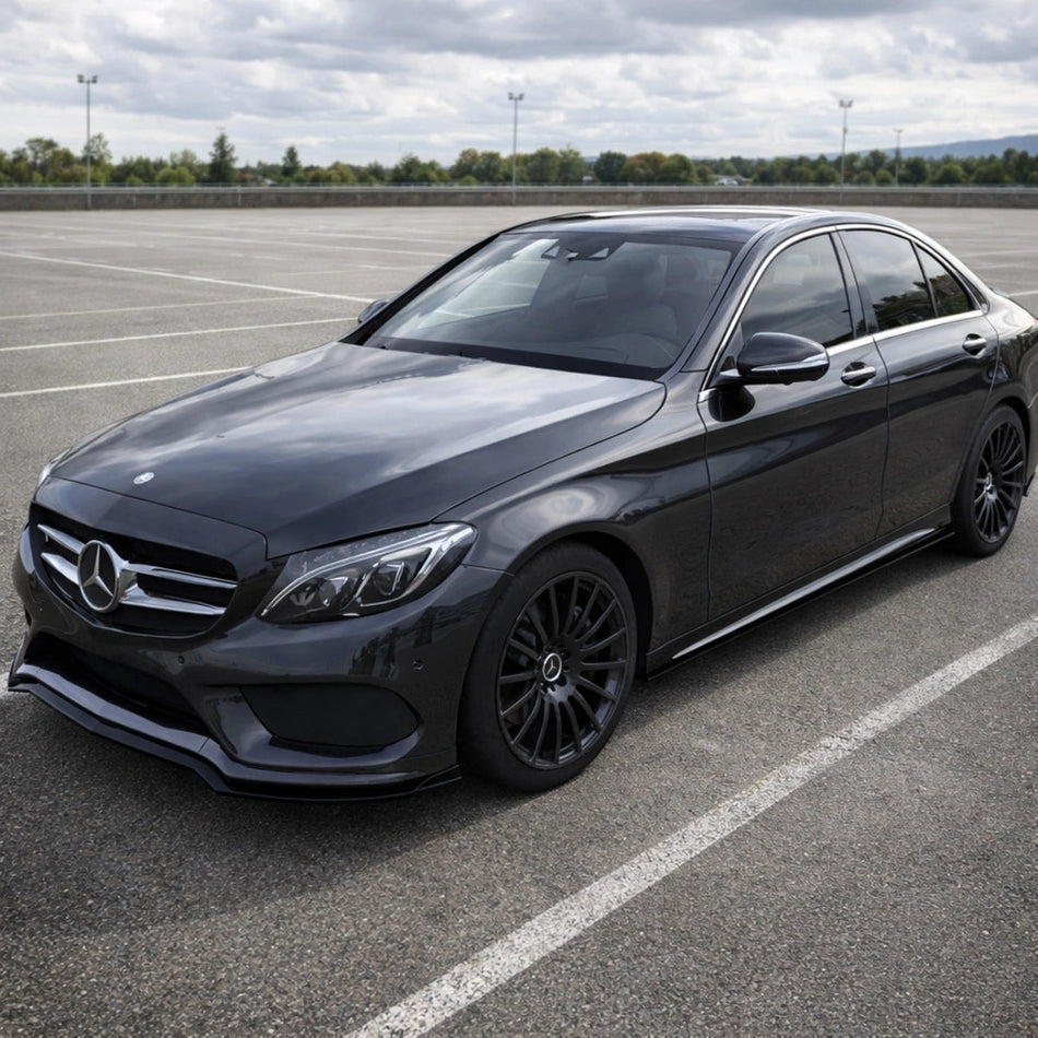 Apex Aero Design Side Skirts (2 Pieces, Gloss Black ABS) – Sport Styling for Mercedes C-Class W205 AMG (2014-2018)