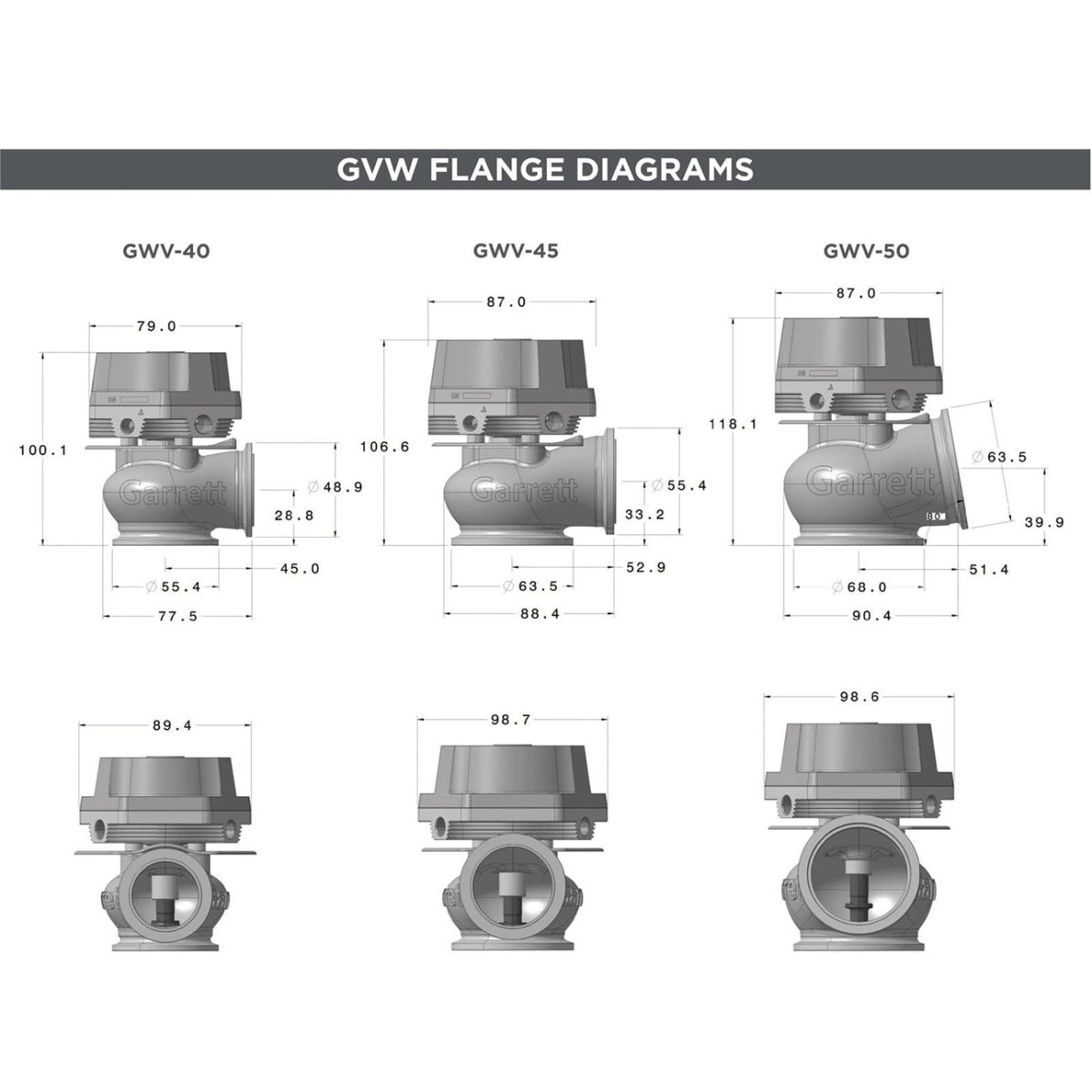 Válvula de Descarga Garrett GVW-45 Wastegate Externa Negra (45mm) 908828-0003 - Garrett Motion