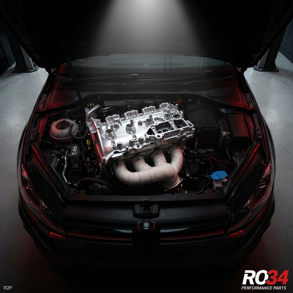 R2P EA888 Kit Installed on Engine - VW/Audi 2.0 TSI - RO34