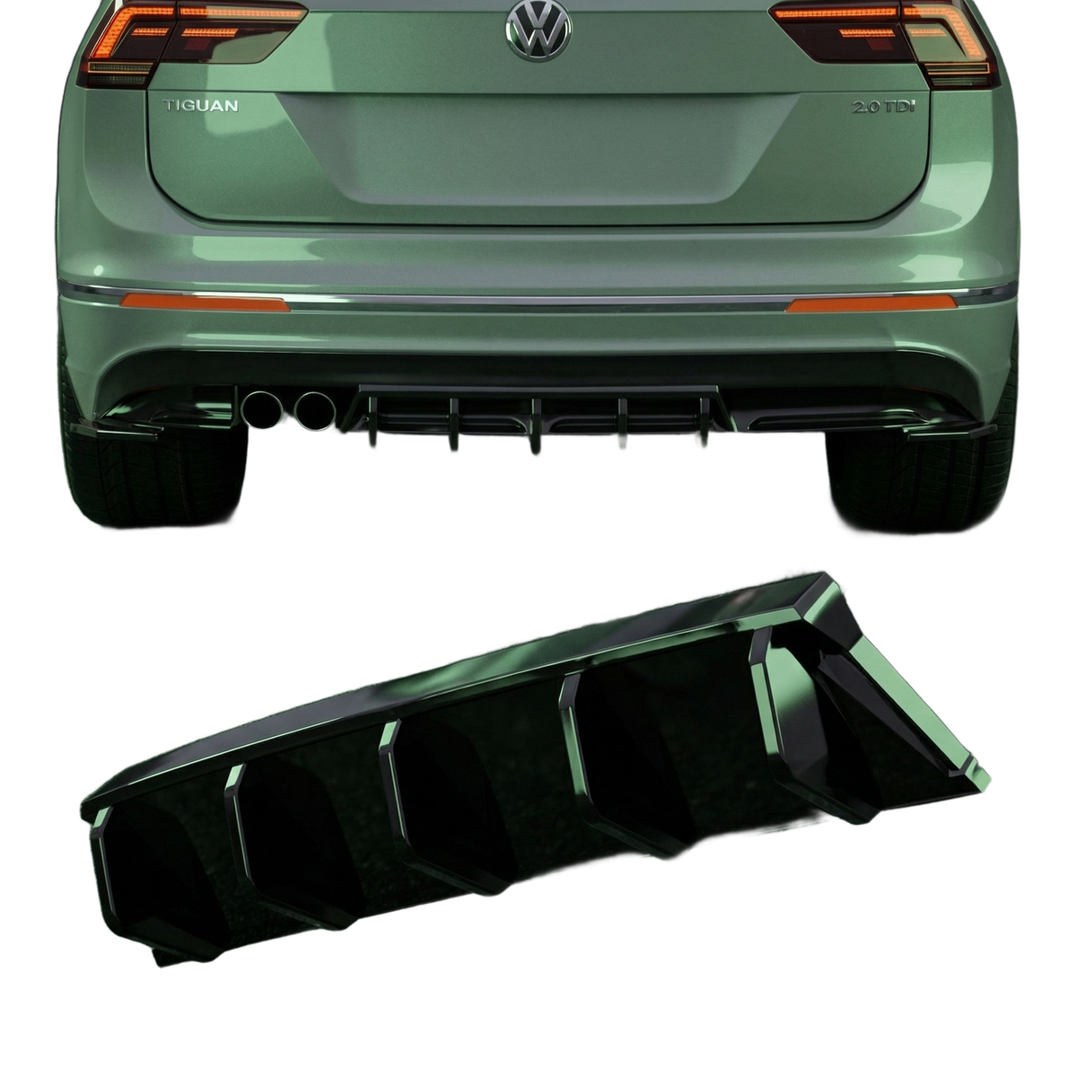 Apex Aero Design gloss black rear bumper extension for VW Passat Mk2 R-Line