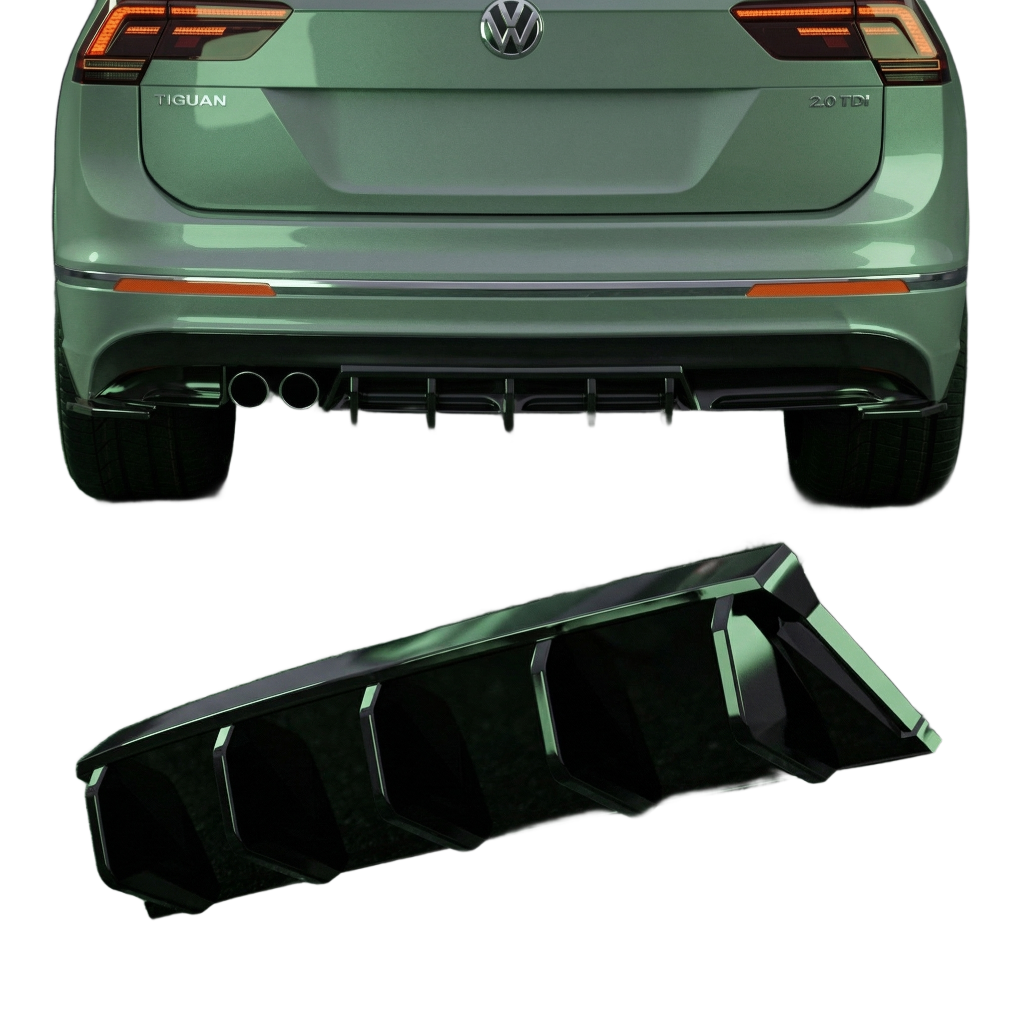 Apex Aero Design gloss black rear bumper extension for VW Passat Mk2 R-Line
