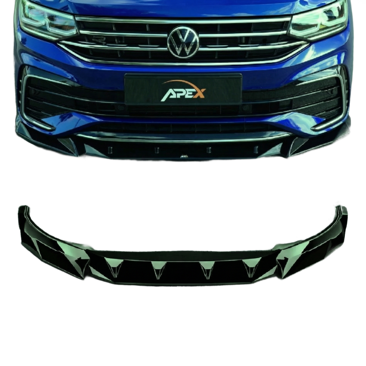 Apex Aero Design Front Splitter Gloss Black for VW Passat R/R-Line Mk2 Facelift