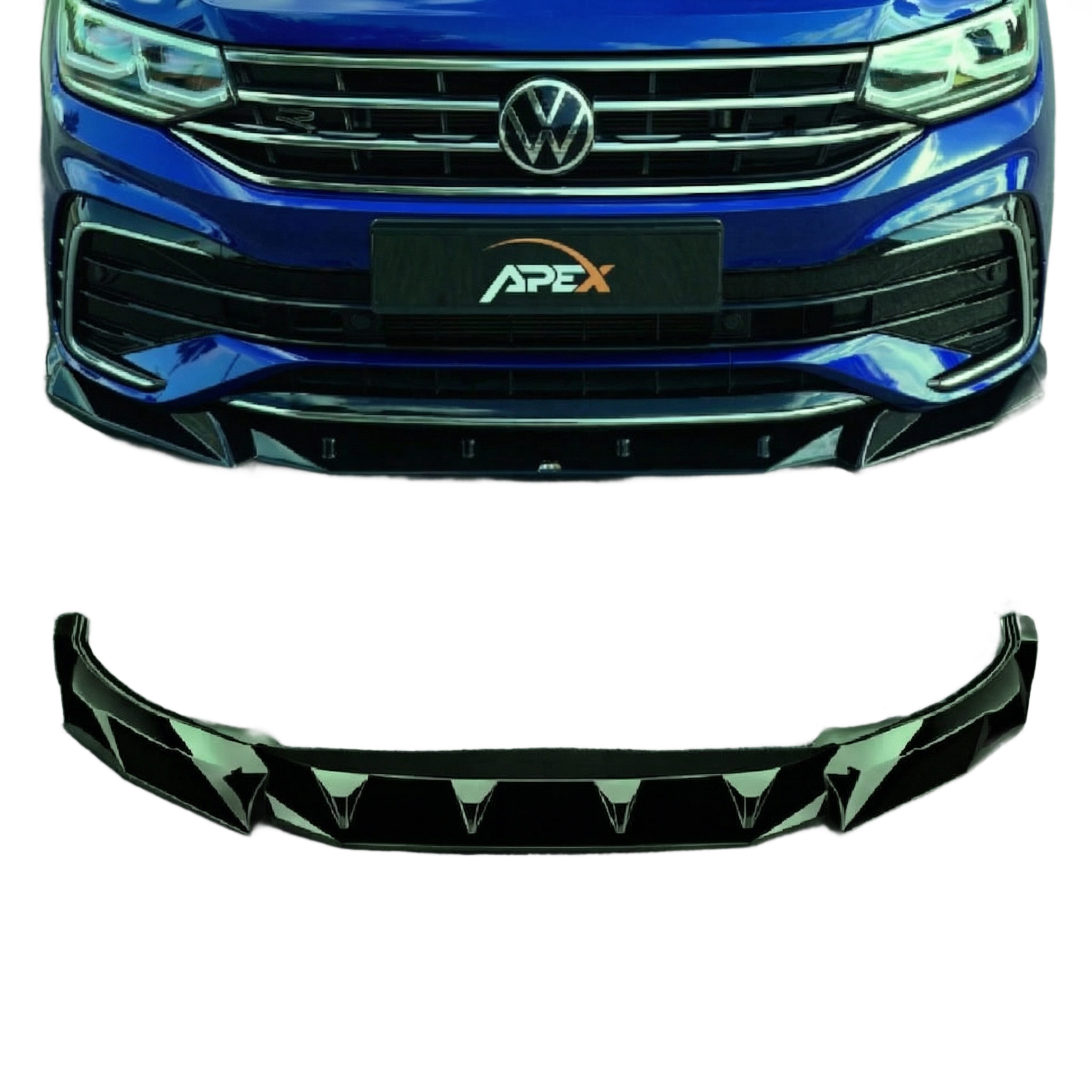 Apex Aero Design Front Splitter Gloss Black for VW Passat R/R-Line Mk2 Facelift